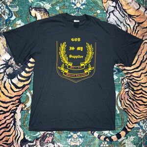Vintage 80s God Is My Supplier Religious Graphic T-shirt Phil Matt Luke USA Made